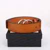 MEN MENSERES BLOTS CLASSIC FASION LUSATION LETTER L Smooth Buckle Womens Mens Leather Belt Width 3.8cm with Orange Box 00001