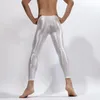 Vêtements de nuit pour hommes Hommes Transparent Brillant Yoga Leggings Pantalon Satin Fitness Entraînement Pantalon de sport