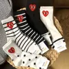 Others Apparel Korean version of black and white striped polka dot solid color love casual women's socks four seasons permeable breathable cute J230830