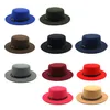 Large bord chapeaux seau rétro hiver automne femmes hommes chapeau haut de forme imitation laine feutre Fedora boucle de ceinture décoré dames plaisancier chapeau plat bord 230829