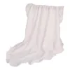 Dekens Ruffle Edge Deken Babyshower Handdoek Born Wrap 2-laags katoenen mousseline