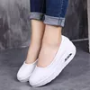 Dress Shoes 2023 Nurse Thick Soles Shaking Shoe's Leather Spring and Autumn White Shallow Mouth Single 230829