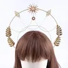 Halo Crown Sunburst Spiked Headbands 여성 여신 할로윈 축제 가장 무도회 파티 의상 헤드 피스 웨딩 코스프레