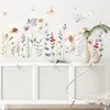 Wall Stickers Boho Style Watercolor Flowers Floral for Living Room Bedroom Baseboard Decals Home Decorative Murals 230829