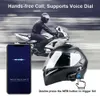 FODSports FX6 Motorcykelintercom Hjälm Bluetooth 5.0 Headset 6 Riders Grouping Interphone Waterproof FM Radio Voice Command Q230830