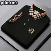 Polos Hommes PDMCMS Marque de luxe Polo d'homme d'été à manches courtes en coton mélangé revers broderie hommes T-shirt mode coréenne 7color 230830