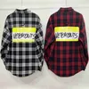 Erkek Hoodies Sweatshirts Kaliteli Vintage Ekose Vetement Moda Uzun Kollu Gömlek 1 1 Ağır Kumaş Unisex Vetements Kadın Sweatshirt Kazak