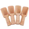 Cuillères à café 4pcs thé mini cuillère à sucre manche rond en bois cuillère à café petite pelle à sel lait en poudre bois cuillères à bois goutte livraison Dhgqy