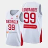 2023 Georgia Fiba Dünya Kupası Basketbol Forması 99 Ilia Londaridze 35 Goga Bitadze 8 Giorgi Tsintsadze Beyaz Erkekler Kadın Gençlik XS-4XL