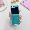 Bling Glitter Foil Foil Confetti Shock -Rase для Samsung Zflip5 Galaxy Z Flip 5 Flip5 прозрачный твердый пластиковый компьютер акриловый мягкий TPU Складная крышка мобильного телефона