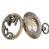 Montres de poche Bronze creux Dragon affichage demi chasseur mécanique montre de poche Cool Antique pendentif mécanisme manuel horloge de poche cadeau mâle 230830