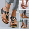 Slippers 2023 Zomer Vrouwen Sandalen Dames Flats Open Teen Solid Casual Schoenen Wiggen String Sexy Dames