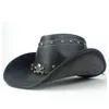 Wide Brim Hats Bucket 100 Leather Men Women Black Western Cowboy Hat Outdoor Sombrero Hombre Cowgirl 230830