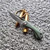 Classico coltello da esterno mini Damasco pieghevole per autodifesa portatile con collana portachiavi tascabile E6CV