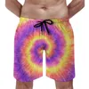 Herr shorts blå slips färgskiva sommar abstrakt tryck retro strand korta byxor män sport surf snabb torr design stammar