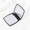 Компактные зеркала Складывание женского модельер-дизайнер черного портативного макияжа Гладкое двойное косметика для путешествий для макияжа Del Dhg6m