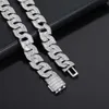 Hip Hop Heren Ketting Iced Out Cz Zirkoon 15 Mm Koffieboon Dikke Cubaanse Ketting Sieraden Voor Gift