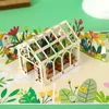 3D Greeting Cards Beautiful Flower House Fresh Garden Style Wedding Birthday Gift Card Favors for Guests Paper Cut HKD230829