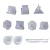 Autre 11 PCS / Set 3D Dice Shape Moule de silicone bijoux Crystal Epoxy Resin Moules de plateau de plateau