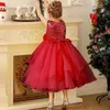 Girl Dresses Sequin Bow Flower Dress Tulle Skirt Belt Applique Wedding Elegant Child's First Eucharist Birthday Party