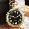 Zegarki kieszonkowe Retro Vintage Copper Pocket Watch Naszyjnik Wisij wisiorek Antique steampunk męskie kwarcowe zegarki kwarcowe 230830
