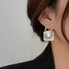 Korea Acryl Harz Geometrische Platz Hängen Stud Ohrringe Neue Mode Hohl Metall Trendy Ohrringe Schmuck Geschenk Großhandel YME051