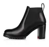 Donne invernali di lusso Capahutta Cadle Boots Lug Sole Soles Black Calf Leather Red Designer Martin Booty Toe Round Lady Brial Wedding Redsole Booties EU35-43 con scatola