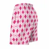 Shorts masculinos ginásio geométrico bonito havaí nadar troncos rosa argyle impressão homens secagem rápida esportes surf plus size praia calças curtas