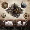 Wallpapers Bacal Po Wallpaper Retro Industrial Metal Gear 3D Mural Bar Cafe Background Wall Clock Bedroom Clothing Store