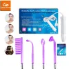 Dispositifs de soins du visage 4in1 Tube de verre d'électrode Machine à haute fréquence Spot Acne Wand Spa Soins de la peau à haute fréquence Électrothérapie 230829