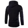 Mens Hoodies Sweatshirts Long Sleeve for Men Zipper Hooded Pullover High Neck Sweatshirt Top Jacket Coat Black Sweater 230829