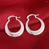 Hoop Earrings 3cm 925 Stamp Silver Color For Women Lady Wedding Beautiful Lovely Cute Jewelry Nice Party Noble