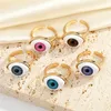 Vintage Evil Eye Finger Ring For Women Gift Jewelry Colored Simple Turkish Blue Eye Adjustable Party Ring Accessories