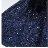 Girl Dresses First Communion 2023 Luxury Glitter Sequined One Shoulder Black Flower Dress For Wedding Big Bow Puffy Princess Costumes