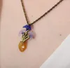Necklace Earrings Set CSxjd Summer Genuine Version High Quality Metal Bronze Iris Flower And Women's Wedding Accessories