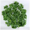 Decorative Flowers Wreaths 2.1M Long Artificial Plants Green Ivy Leaves Grape Vine Fake Parthenocissus Foliage Home Wedding Bar De Otmv6