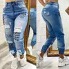 Damesjeans dames jeans met kleine voeten gescheurde modeletters gesneden aap trendy casual 230829