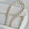 Pearl necklace, round and bright, French style Shijia female Xia, high-end, light luxury, and niche collarbone necklace