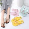 Slippers Fashion Beaded Sequins Women Non-Slip Summer Shoes Outdoor Massage Flat Beach Flip-Flops Female Sandals Ks390