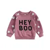Hoodies Sweatshirts Focusnorm 0 4y Toddler Kids Girls Halloween T Shirts Letter Ghost Print Patchwork Långärmad tröjor Sweatshirt Tops 230830