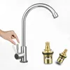 Kitchen Faucets Stainless Steel Faucet 304 360°rotation Elbow Single Cold Water Lever Hole