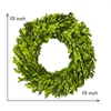 Decorative Flowers 10inch Country Natural Boxwood Wreath Preserved Fresh Green Leaveddouble Home Decor Round Window Farmhouse Holiday