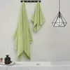 Ręcznik 2PC czyste bawełniane ręczniki Zestaw twarzy wanna solidna trawa zielona różowa myjka łazienkowa dla dorosłych dzieci podróży sport