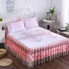 Bed Skirt Princess Lace With Pillowcase For Girls Ice Silk Mat Sheet Bedding Bedspreads Cover Non-Slip