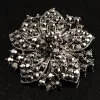 2 pouces grand rhodium plaqué argent jais noir strass cristal diamante style vintage étoile de mer broche broches