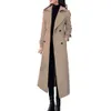 Kadın yünü karışımları Termal kış palto kadınlar iş orta yüz uzunluk ceketi resmi çift boyalı ceket kalın 230830