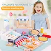 Cuisines jouer à la nourriture Montessori Mama en bois enfants caisse enregistreuse jouet semblant d'argent pour avec Scanner et carte de crédit 230830