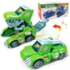 Diecast Model Deform Dinosaur Toys for Boys Girls 2 In 1 Toy Kids Transforming LED CAR With Music 230829