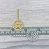 Charms 5pcs/Lot Stainless Steel Mirror Polish Five Pointed Star Small Pendant With Circle DIY Necklace Jewelry Accessories