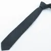 Cravates d'arc Noir Gris Cravate Laine Mens 6cm Cravate Édition Coréenne Étroite Foncé Chevrons Plaid Fine Mâle Gravata